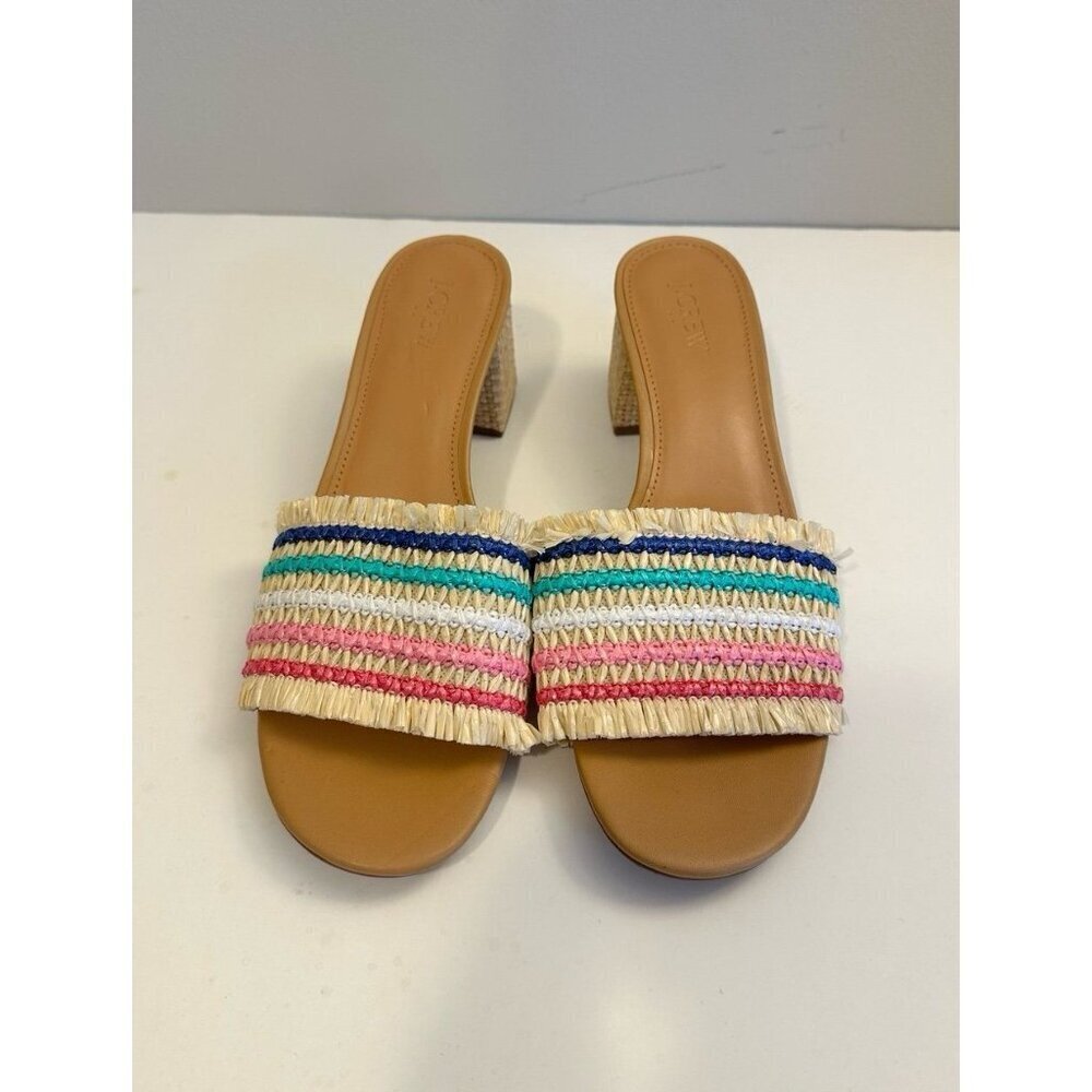 J.Crew Factory Woven Mule Heels Size 11 - Picture 2 of 8